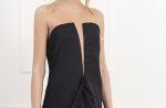 deep v neck black dress