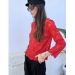 MANIA RED LACE TOP
