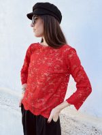 MANIA RED LACE TOP