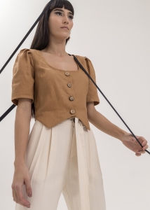 Μπλούζα λινή μπεζ