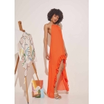 iconic flawy layered dress orange