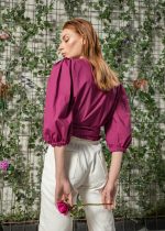 wrap blouse magenta