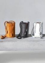 small leather bucket bags