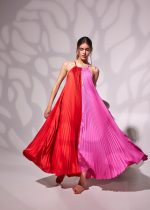 long pleated dress