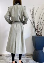 HEAT WOOL COAT GREY WITH PRINTED LAPELS