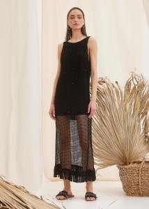 διχτυωτό φόρεμα μαύρο