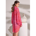 MOSAIC SILK TUNIC PINK WAVES