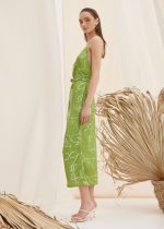 evening dress lime green