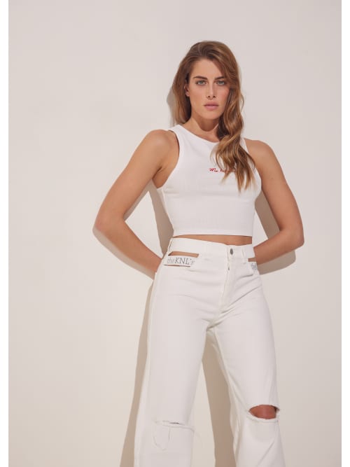 cut-out flare jeans off white outburst