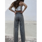 PLOT STRAIGHT LEG PANTS WOOL GREY