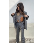 PLOT STRAIGHT LEG PANTS WOOL GREY