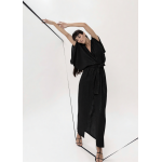 MEROU WRAP DRESS BLACK LUREX