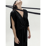 MEROU WRAP DRESS BLACK LUREX