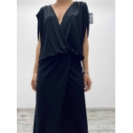 MEROU WRAP DRESS BLACK LUREX