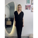MEROU WRAP DRESS BLACK LUREX