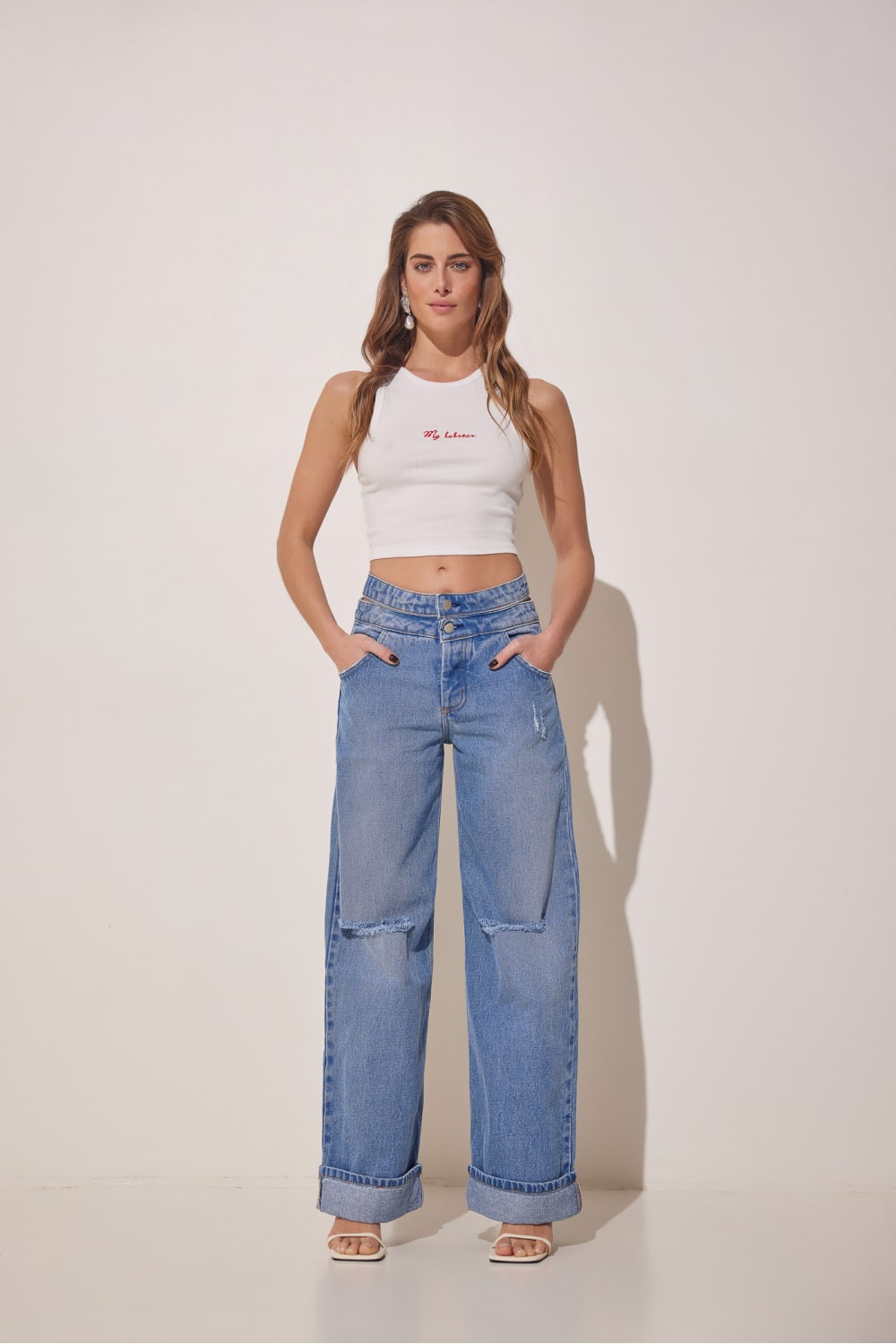 BOUNDLE WIDE LEGS BLUE JEANS