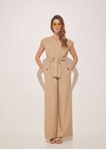 LINEN STRIPED JUMPSUIT