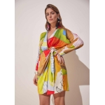 silk satin mini wrap dress