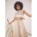 SEQUIN TOP WITH FRINGES SILVER