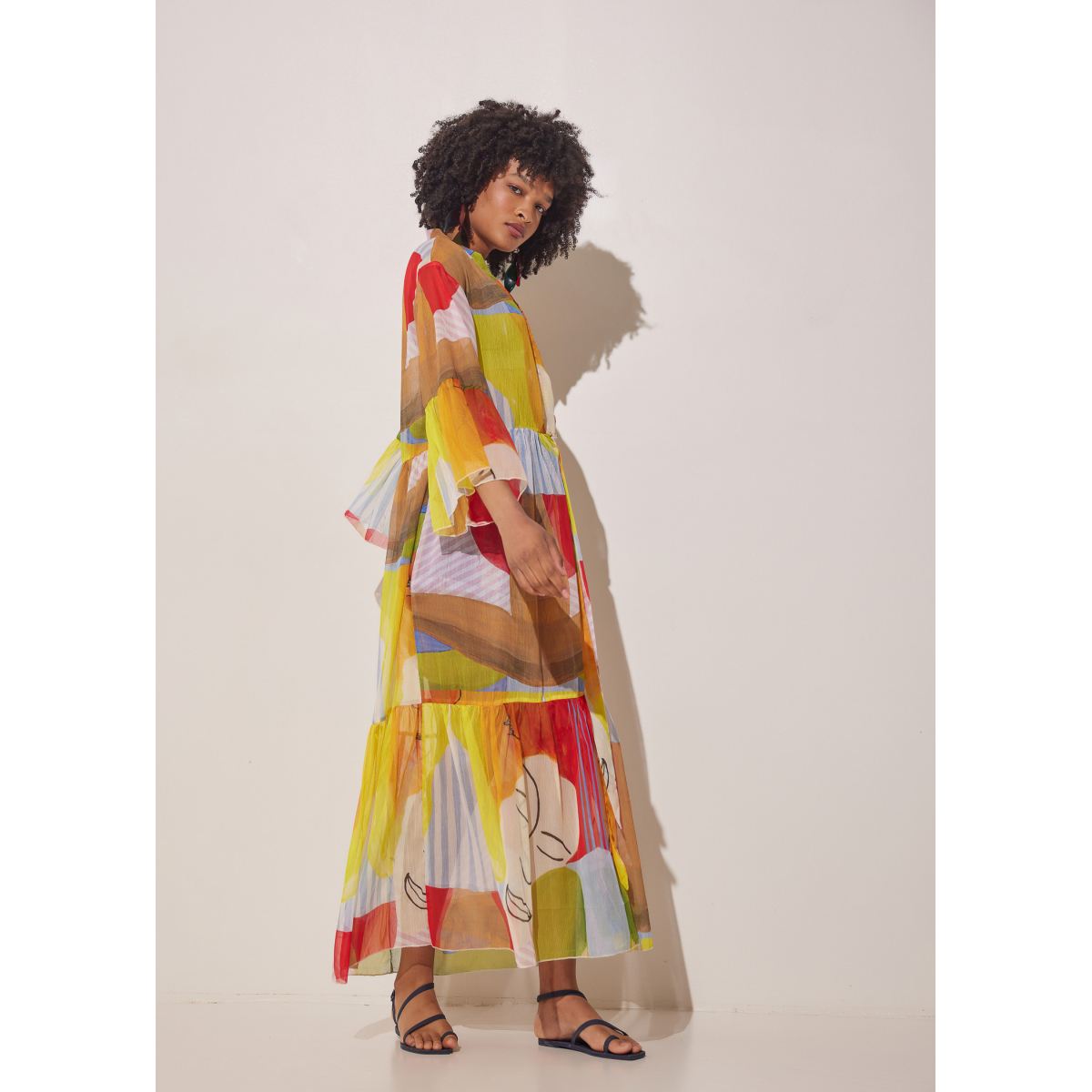 HERMIS MAXI LONG KAFTAN HUG PRINTED