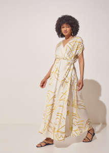 WRAP DRESS GOLD PRINT