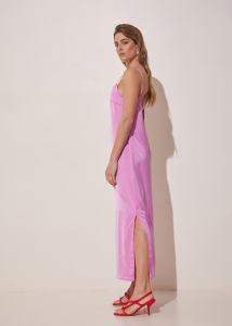 DELIGHT SILKY MIDI DRESS FRAMBOISE