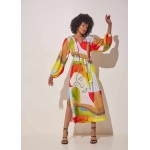 SILK SATIN DRESS HUG PRINT