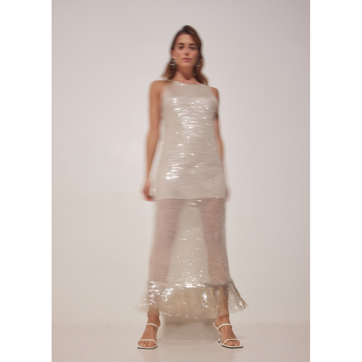 DRESS SILVER SEQUIN