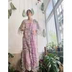 HERMIS SILK LONG KAFTAN INTIMACY PRINTED