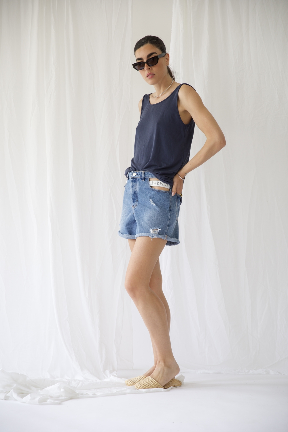 Maiden blue denim shorts