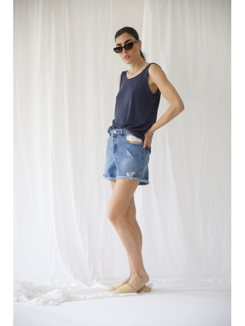 Maiden blue denim shorts