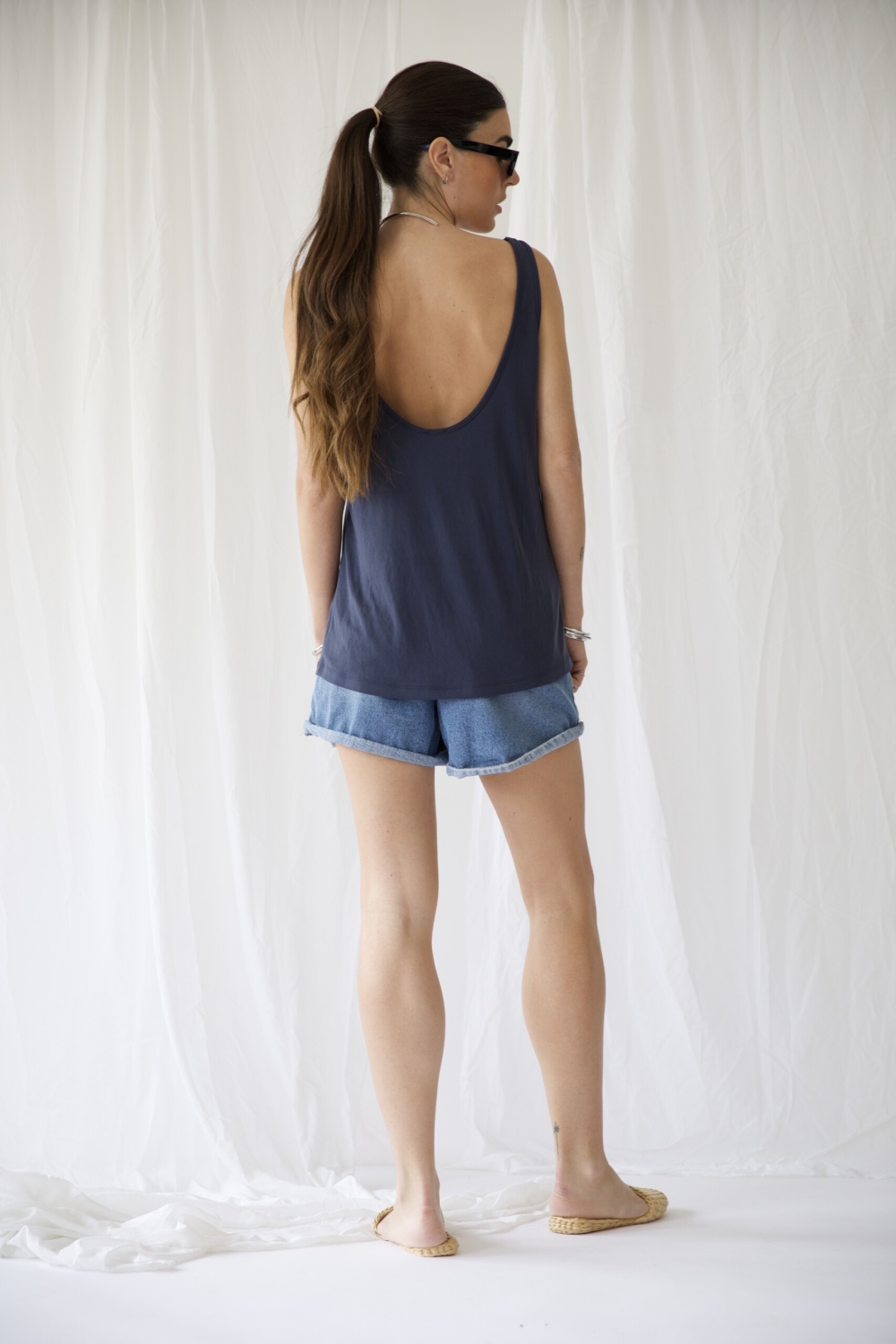 Maiden blue denim shorts