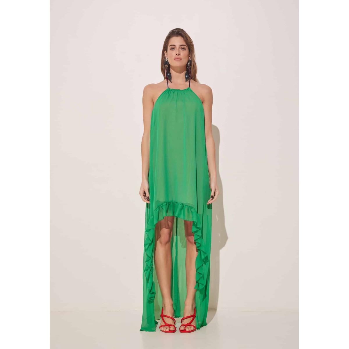 iconic flawy layered dress green