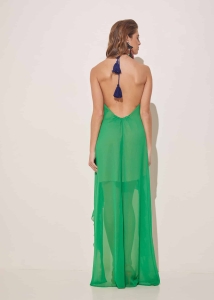 iconic flawy layered dress green