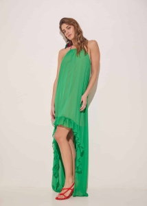 iconic flawy layered dress green