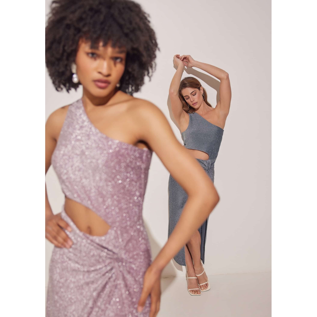 MAXI DRESS SPARKLING PALE ROSE