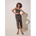 CALM PRINTED WRAP SKIRT BLACK INTIMACY