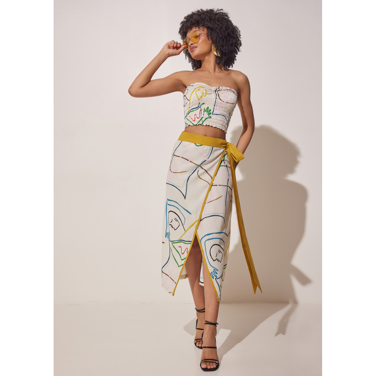 CALM PRINTED WRAP SKIRT INTIMACY