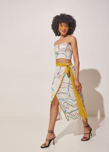 PRINTED WRAP SKIRT