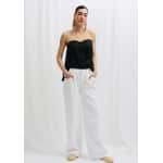 BUTTON ADJUSTABLE WAIST JEANS OFF WHITE