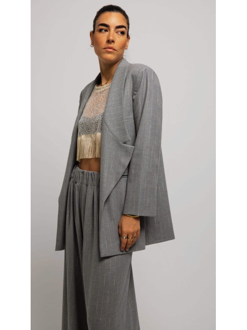 ALABASTER BLAZER WOOL GREY STRIPED