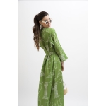 ARIADNE FINE SHIRT DRESS PRINTED LIME LINE