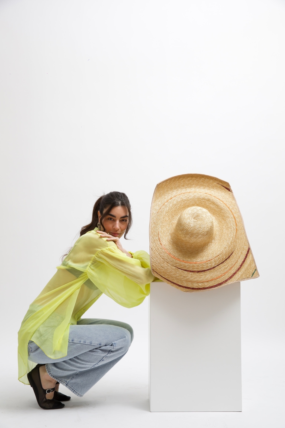 Πουκάμισο τουνίκ μονόχρωμο κίτρινο Eros - Image 3