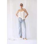 OUTBURST CUT OUT FLARE JEANS LIGHT BLUE WASH