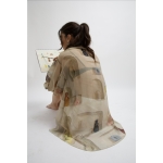 EROS PRINTED TUNIC TOP BUTTER WALL PRINT