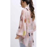 EROS PRINTED TUNIC TOP PINK WALL PRINT
