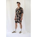 SUNBORN UNISEX SHIRT ΜΑΤ SATIN FLOWGIRLS BLACK PRINT