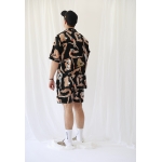 SUNBORN UNISEX SHIRT ΜΑΤ SATIN FLOWGIRLS BLACK PRINT