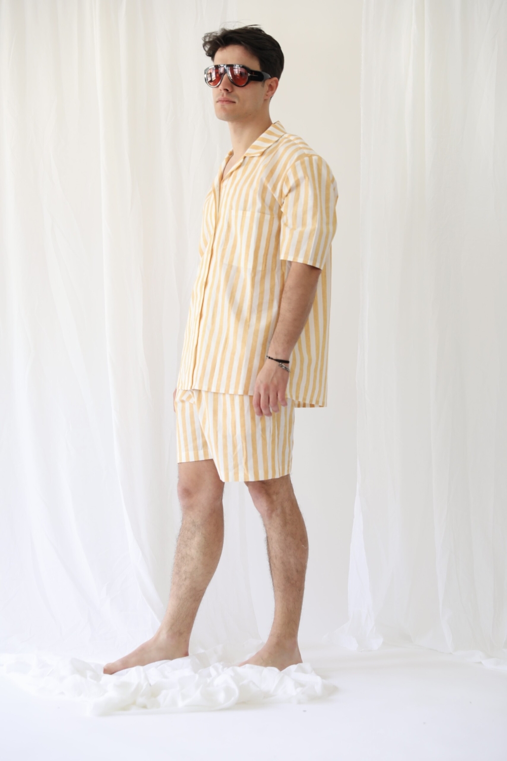 SUNBORN UNISEX SHIRT STRIPED BUTTER YELLOW