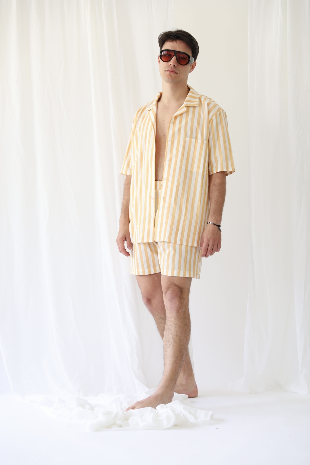 SUNNY UNISEX SHORTS STRIPED BUTTER YELLOW